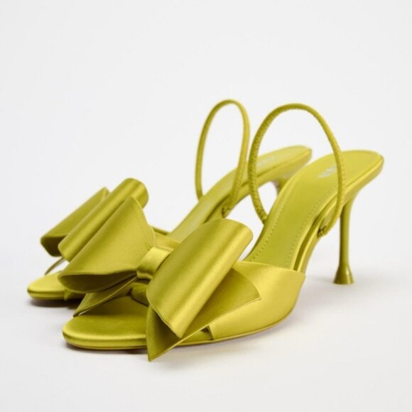 Zara Shoes - SATIN EFFECT BOW HIGH HEEL SANDALS